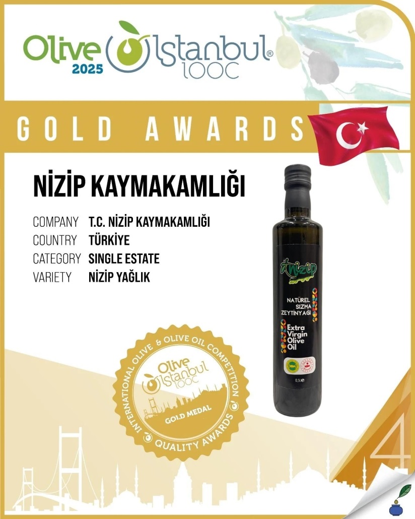 Nizip Zeytinyağına 2. Defa Uluslararası Altın Madalya!